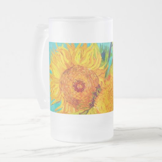 Van Gogh Sunflowers Mattglas Bierglas (Vorderseite Links)
