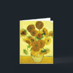 Van Gogh Sunflowers Note Card Karte<br><div class="desc">Van Gogh Sunflowers note card. Oil painting on canvas from 1888. Vase with Fifteen Sunflowers is one of Vincent Van Gogh’s most beloved still life works. The brilliant use of yellows quietly evokes the end of summer. A great gift for fans of sunflowers, Van Gogh, impressionism, and still life art....</div>