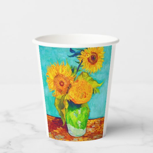 Van Gogh Sunflowers Pappbecher (Vorderseite)
