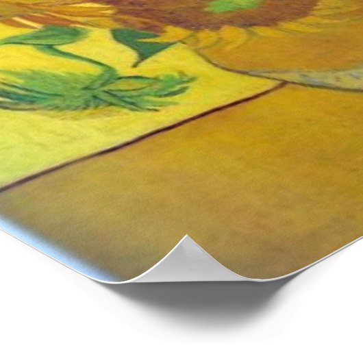 Van Gogh Sunflowers Poster (Ecke)