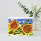 Van Gogh Sunflowers Postkarte (Stehend Vorderseite)