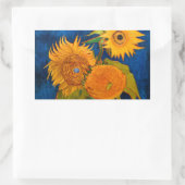 Van Gogh Sunflowers Rechteckiger Aufkleber (Tasche)