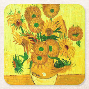 Van Gogh Sunflowers Rechteckiger Pappuntersetzer