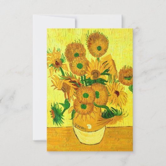Van Gogh Sunflowers RSVP Karte (Vorderseite)