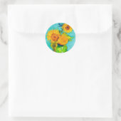 Van Gogh Sunflowers Runder Aufkleber (Tasche)