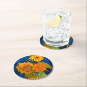 Van Gogh Sunflowers Runder Pappuntersetzer (Vor Ort)