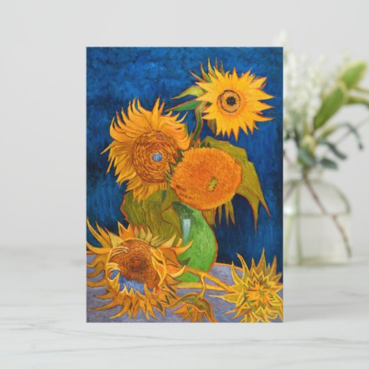 Van Gogh Sunflowers Save The Date (Stehend Vorderseite)