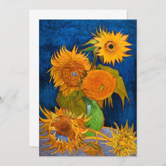 Van Gogh Sunflowers Save The Date (Vorne/Hinten)