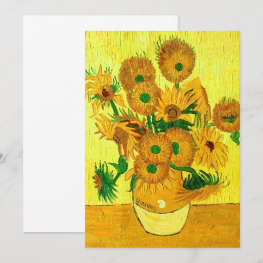 Van Gogh Sunflowers Save The Date (Vorne/Hinten)