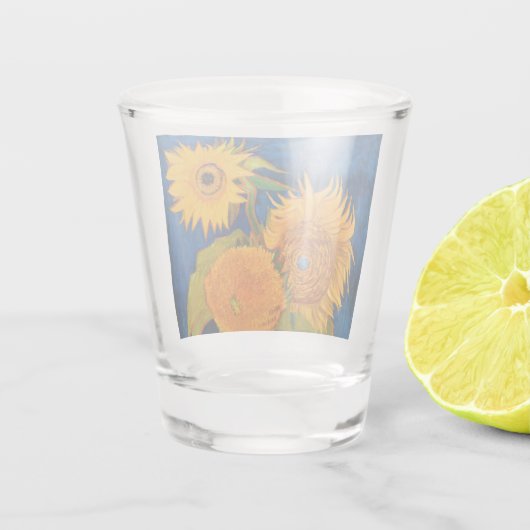 Van Gogh Sunflowers Schnapsglas (Rückseite)