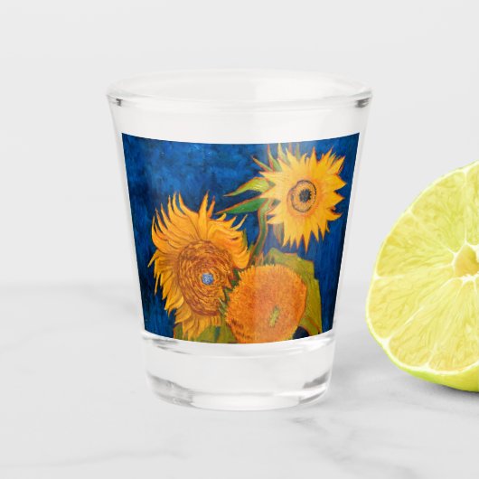 Van Gogh Sunflowers Schnapsglas (Vorderseite)