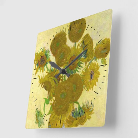 Van Gogh Sunflowers Timepiece Quadratische Wanduhr (Winkel)