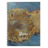  Van Gogh Sunflowers Yellow Flowers Custom Name Notizblock (Vorderseite)