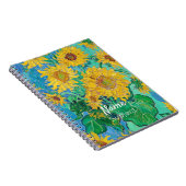  Van Gogh Sunflowers Yellow Flowers Custom Name Notizblock (Rechte Seite)