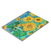 Van Gogh Sunflowers Yellow Flowers Custom Name Notizblock (Linke Seite)
