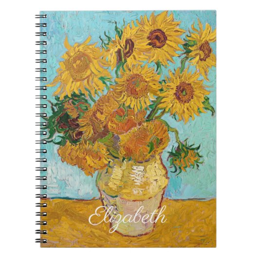 Van Gogh Sunflowers Yellow Flowers Floral Notizblock (Vorderseite)