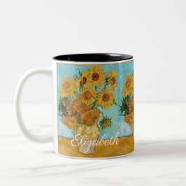 Van Gogh Sunflowers Yellow Flowers  Floral  Zweifarbige Tasse