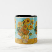Van Gogh Sunflowers Yellow Flowers Floral Zweifarbige Tasse (Mittel)