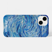 Van Gogh Swirling Blue Sky - individuell einstellb iPhone Hülle (Rückseite (Horizontal))