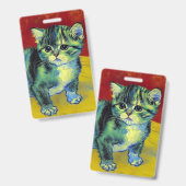 Van Gogh Tabby Cat Ausweis (Vorder- & Rückseite)