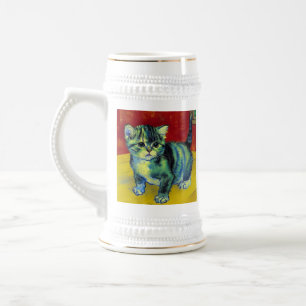 Van Gogh Tabby Cat Bierglas