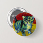 Van Gogh Tabby Cat Button (Vorne & Hinten)