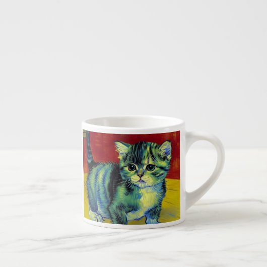 Van Gogh Tabby Cat Espressotasse (Rechts)