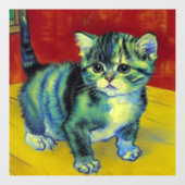 Van Gogh Tabby Cat Fensteraufkleber (Blatt)