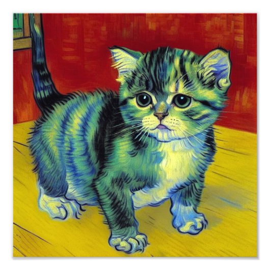 Van Gogh Tabby Cat Fotodruck (Vorne)