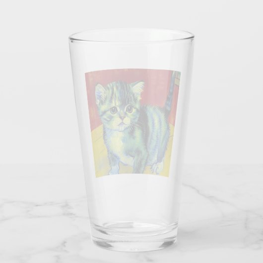Van Gogh Tabby Cat Glas (Rückseite)