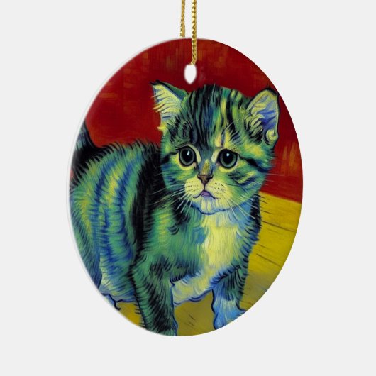 Van Gogh Tabby Cat Keramik Ornament (Rechts)
