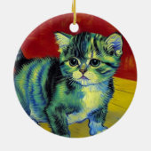 Van Gogh Tabby Cat Keramik Ornament (Hinten)