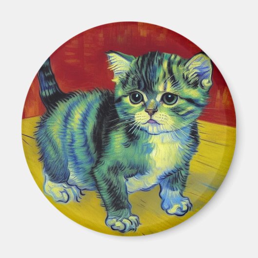 Van Gogh Tabby Cat Magnet (Vorne)