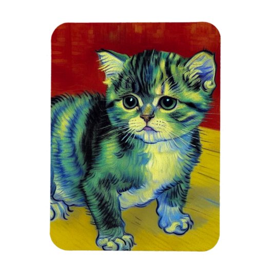 Van Gogh Tabby Cat Magnet (Vertikal)