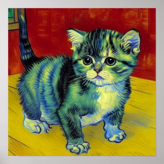 Van Gogh Tabby Cat Poster (Vorne)