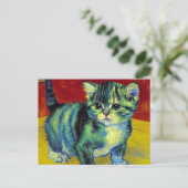 Van Gogh Tabby Cat Postkarte (Stehend Vorderseite)