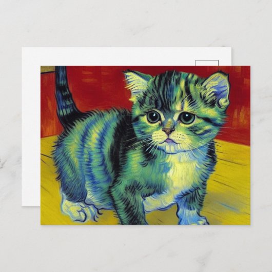 Van Gogh Tabby Cat Postkarte (Vorne/Hinten)
