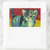 Van Gogh Tabby Cat Rechteckiger Aufkleber (Tasche)