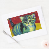 Van Gogh Tabby Cat Rechteckiger Aufkleber (Umschlag)
