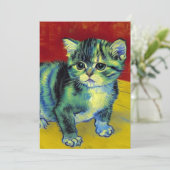 Van Gogh Tabby Cat Save The Date (Stehend Vorderseite)