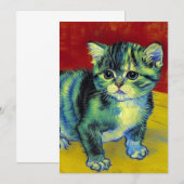 Van Gogh Tabby Cat Save The Date (Vorne/Hinten)