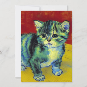 Van Gogh Tabby Cat Save The Date