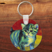 Van Gogh Tabby Cat Schlüsselanhänger (Rückseite)