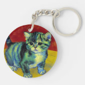 Van Gogh Tabby Cat Schlüsselanhänger (Rückseite)