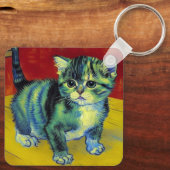 Van Gogh Tabby Cat Schlüsselanhänger (Rückseite)