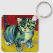 Van Gogh Tabby Cat Schlüsselanhänger (Rückseite)