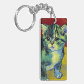 Van Gogh Tabby Cat Schlüsselanhänger (Vorderseite links)