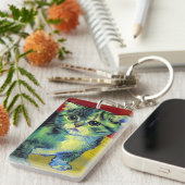 Van Gogh Tabby Cat Schlüsselanhänger (Vorderseite rechts)