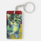 Van Gogh Tabby Cat Schlüsselanhänger (Rückseite)