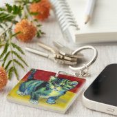 Van Gogh Tabby Cat Schlüsselanhänger (Vorderseite rechts)